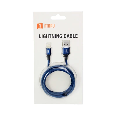 Gambar Ataru Kabel Charger Lightning Braided - Biru