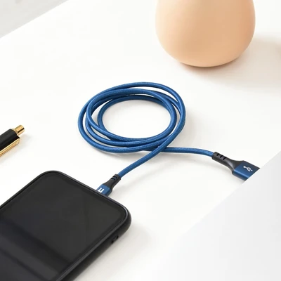 Gambar Ataru Kabel Charger USB-A To Micro USB Nylon Braided - Biru