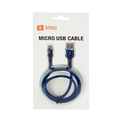 Gambar Ataru Kabel Charger USB-A To Micro USB Nylon Braided - Biru