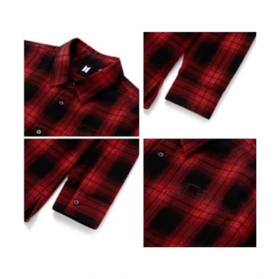 Gambar Bts Ukuran L Flannel Shirt - Merah