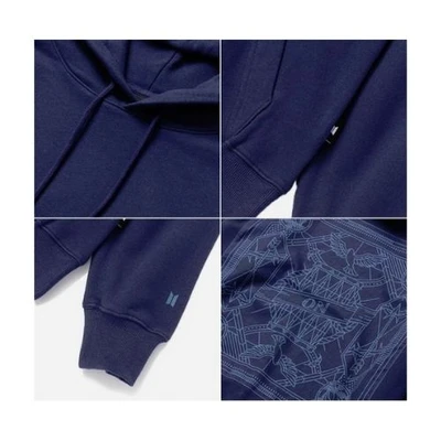 Gambar Bts Ukuran M On Hoodie - Biru Navy