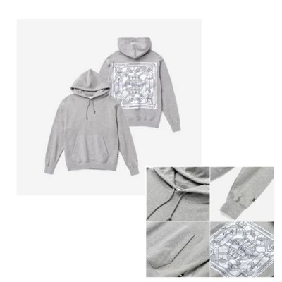 Gambar Bts Ukuran L On Hoodie - Abu-abu Melange