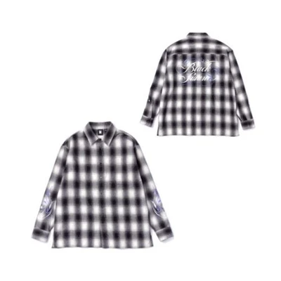 Gambar BTS Ukuran L Flannel Shirt - Hitam