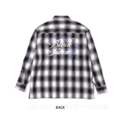 Gambar BTS Ukuran L Flannel Shirt - Hitam