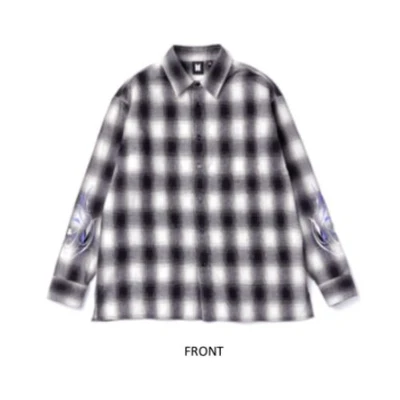 Gambar BTS Ukuran L Flannel Shirt - Hitam