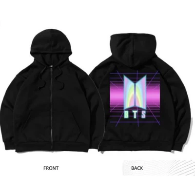 Gambar Bts Vr Ukuran L Zip Up Hoodie 01 - Hitam