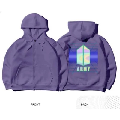 Gambar Bts Vr Ukuran Xl Zip Up Hoodie 02 - Ungu