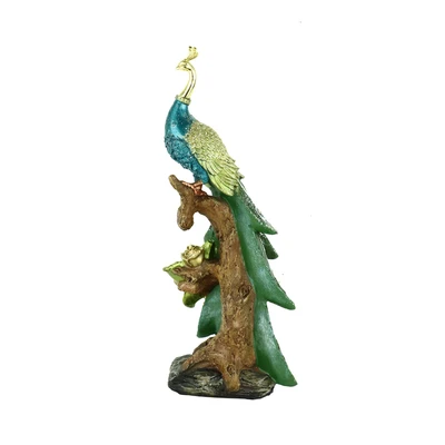 Gambar Informa Patung Miniatur Merak 33.5 cm V1 - Hijau Tosca