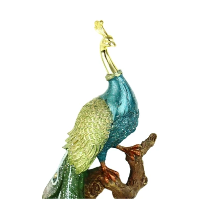 Gambar Informa Patung Miniatur Merak 33.5 cm V1 - Hijau Tosca