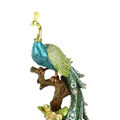 Gambar Informa Patung Miniatur Merak 39 cm V2 - Hijau Tosca