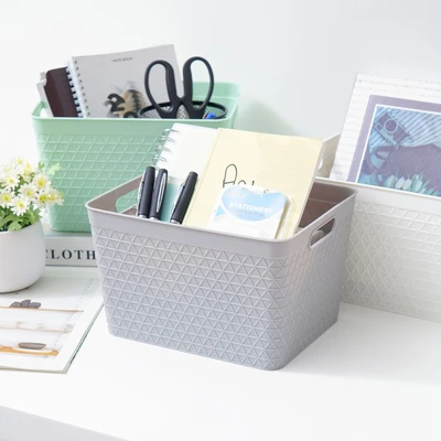 Gambar Informa Keranjang Serbaguna Waffle 25x20.5x15.8 cm - Abu-Abu