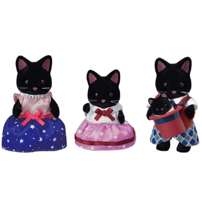 Gambar Sylvanian Families Set Boneka Hewan Midnight Cat Family Esff55300
