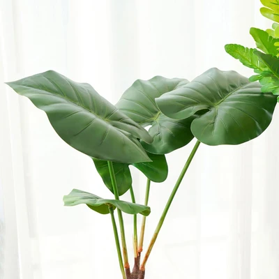Gambar Informa Tanaman Artifisial Taro Dengan Pot 13x13x62 cm - Hijau