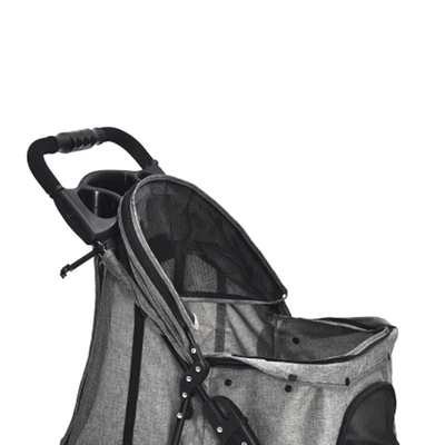 Gambar Pawever Pets Stroller Hewan Dengan 3 Roda - Abu-Abu
