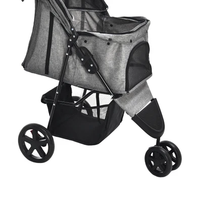 Gambar Pawever Pets Stroller Hewan Dengan 3 Roda - Abu-Abu