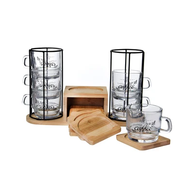 Gambar Appetite Cangkir Kopi Dengan Saucer & Rak Susun Set 6 pcs