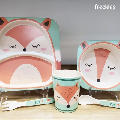 Gambar Okiedog Freckles Set 5 Pcs Perlengkapan Makan Anak Fox