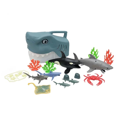 Gambar Chap Mei Set Figure Wild Quest Ocean Jawsome Shark Bucket