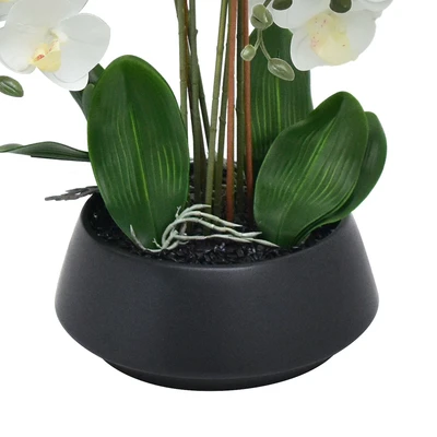 Gambar Informa Bunga Artifisial Orchid Dengan Pot 30x30x80 cm - Putih