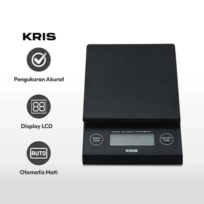 Gambar Kris Timbangan Kopi Digital 3 Kg - Black