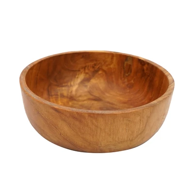 Gambar Pendopo Mangkuk Saji Kayu Straight Cut 15 cm - Cokelat