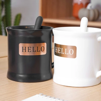 Gambar Appetite Sieben Mug Dengan Sendok 520 ml Set 2 pcs - Hitam/Putih