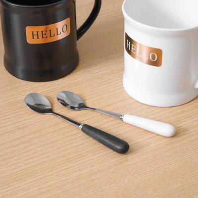 Gambar Appetite Sieben Mug Dengan Sendok 520 ml Set 2 pcs - Hitam/Putih