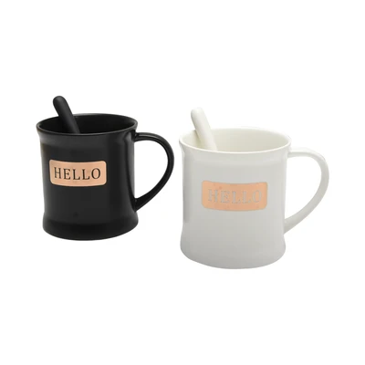 Gambar Appetite Sieben Mug Dengan Sendok 520 ml Set 2 pcs - Hitam/Putih