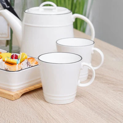 Gambar Appetite Magnum Teko & Cangkir Porcelain Dengan Mangkuk Set 5 Pcs - Putih