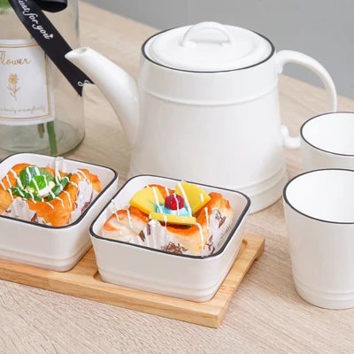 Gambar Appetite Magnum Teko & Cangkir Porcelain Dengan Mangkuk Set 5 Pcs - Putih