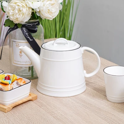 Gambar Appetite Magnum Teko & Cangkir Porcelain Dengan Mangkuk Set 5 Pcs - Putih
