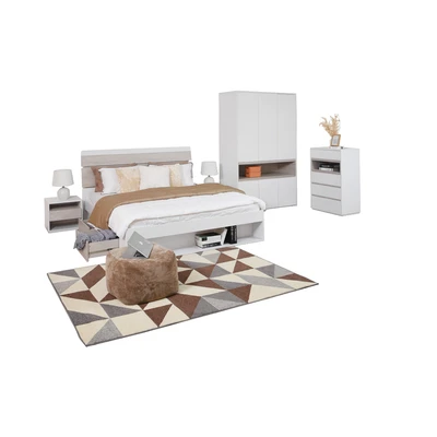 Gambar Informa 160x200 cm Carol Ii Set Kamar Tidur Concrete - Putih