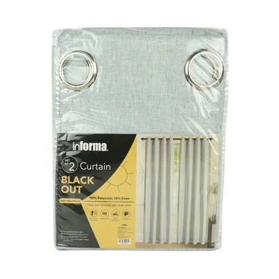 Gambar Informa Gorden Blackout Coat Linen 135x250 cm Set 2 pcs - Biru
