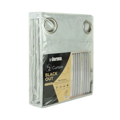 Gambar Informa Gorden Blackout Coat Splash 135x250 cm Set 2 pcs - Silver