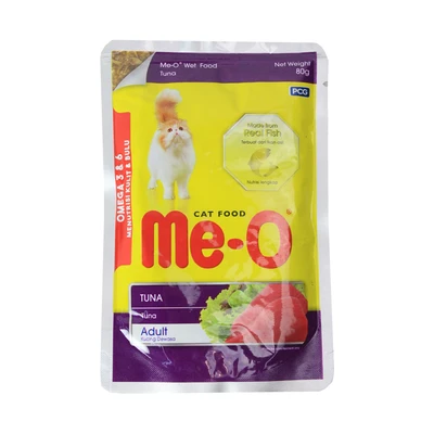 Gambar Me-O Makanan Kucing Basah Adult Tuna Pouch 80 gr