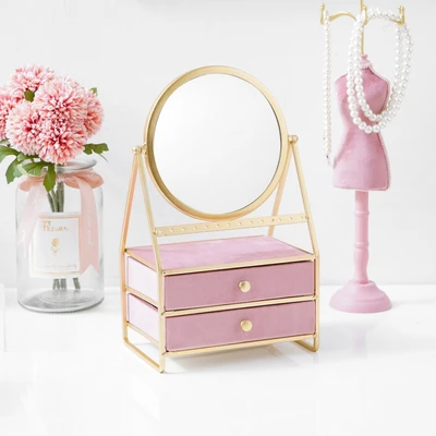 Gambar Informa Kotak Perhiasan & Cermin 19x13.5x31 cm - Pink