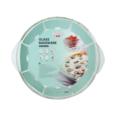 Gambar Cooking Color Decca Loyang Kue Kaca 28.7x25.6 cm Transparan