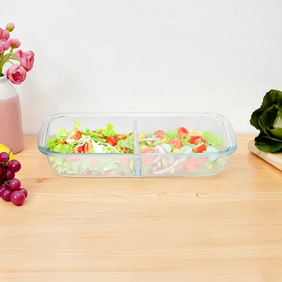 Gambar Cooking Color Decca Loyang Kue Kaca Dengan Sekat 34.5x20.6 cm Transparan