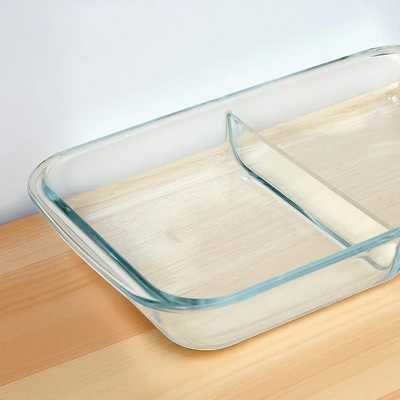 Gambar Cooking Color Decca Loyang Kue Kaca Dengan Sekat 34.5x20.6 cm Transparan