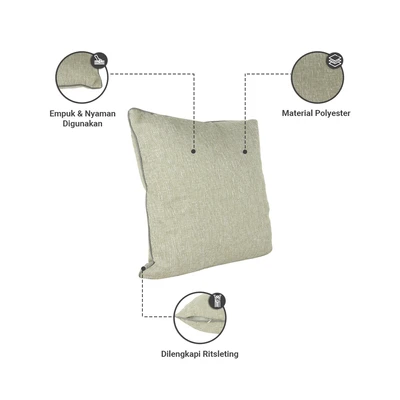 Gambar Informa Bantal Sofa Natural Burlap 45x45 cm - Silver