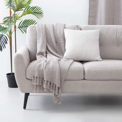 Gambar Informa Bantal Sofa Natural Burlap 45x45 cm - Silver