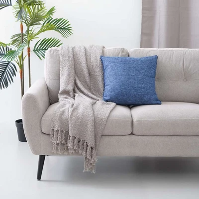 Gambar Informa Bantal Sofa Natural Burlap 45x45 cm - Biru Navy