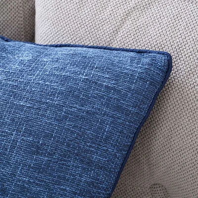 Gambar Informa Bantal Sofa Natural Burlap 45x45 cm - Biru Navy