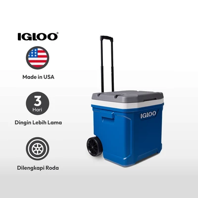 Gambar Igloo 56 Ltr Roller Cooler Box Latitude 60qt - Biru