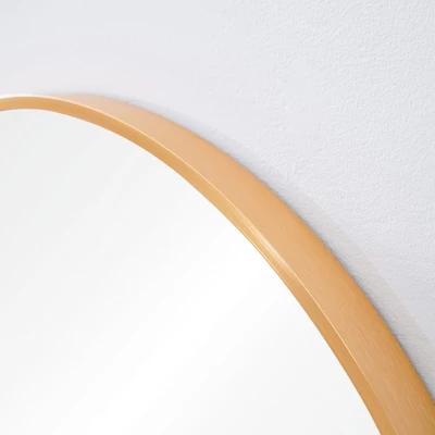 Gambar Informa Cermin Dinding Dekorasi Aluminium Oval 50x100 cm - Gold