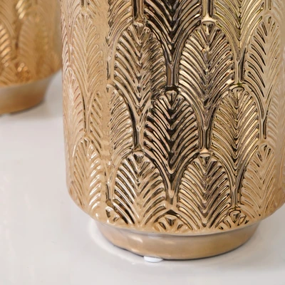 Gambar Informa Georgia Vas Bunga Keramik 12x12x25 cm - Gold