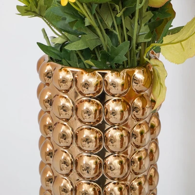 Gambar Informa Richmond Vas Bunga Keramik 14x14x31 cm - Gold