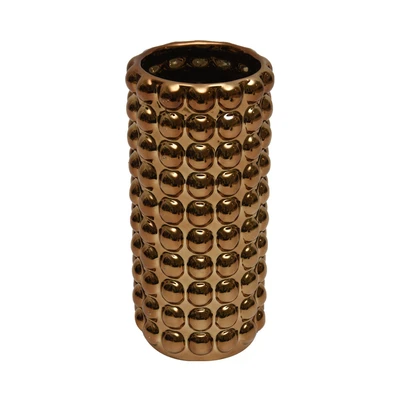 Gambar Informa Richmond Vas Bunga Keramik 12x12x25.5 cm - Gold
