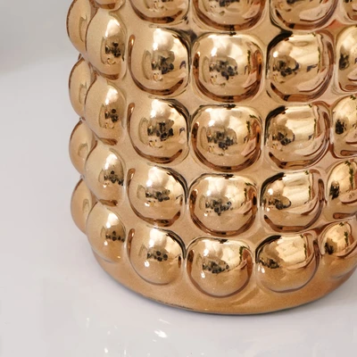 Gambar Informa Richmond Vas Bunga Keramik 12x12x25.5 cm - Gold