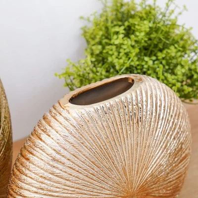 Gambar Informa Pasadena Vas Bunga Keramik 28x11x26.5 cm - Gold